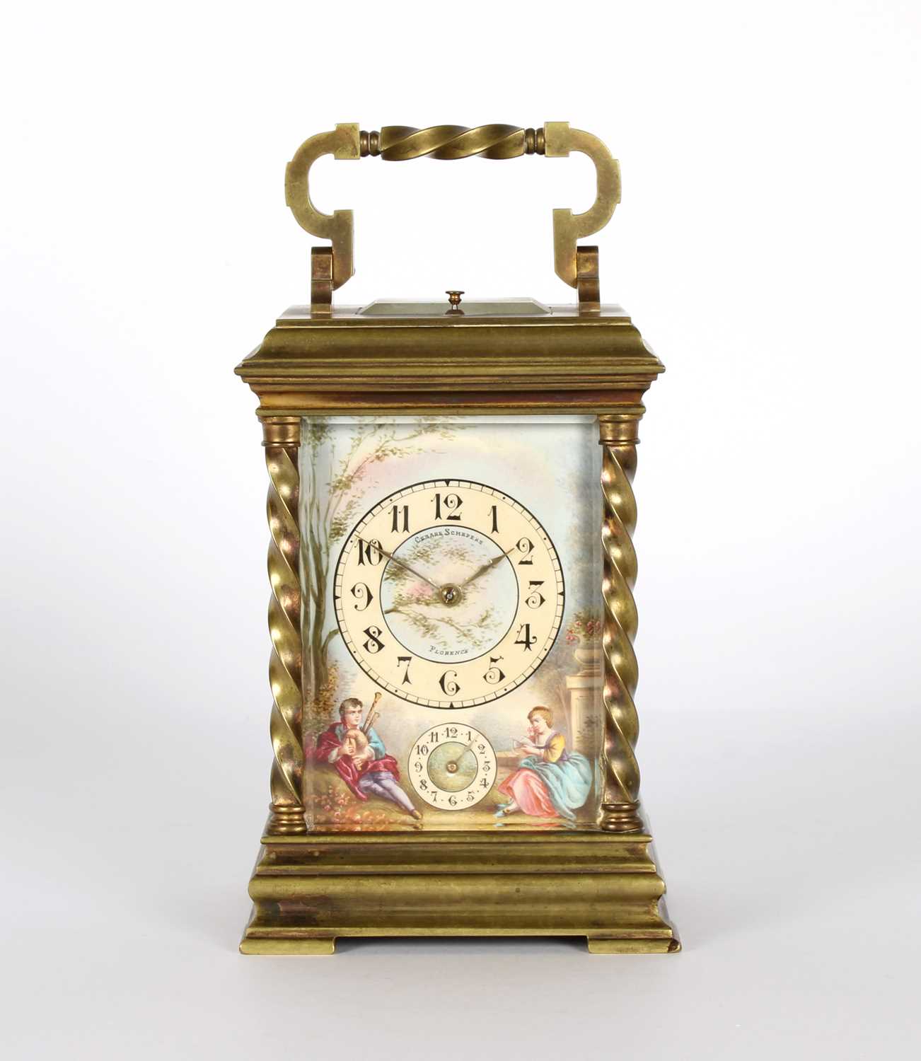 Lot A Fine 19th Century Carriage Clock Retailed by Cesare Schepers of Florence