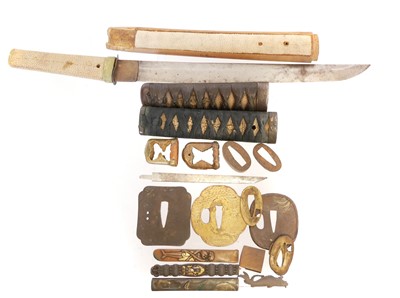 Lot Collection of Japanese sword parts, to include...