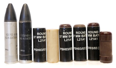 Lot Seven inert baton rounds, including British...