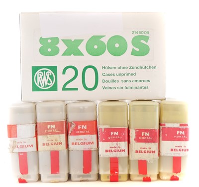 Lot 8x60S ammunition, to include 60 FN rounds and...