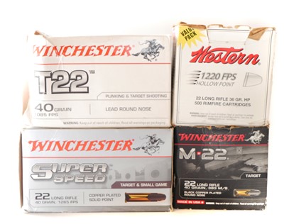 Lot .22lr ammunition, by Winchester and Western, 1,...