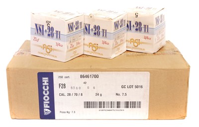 Lot 28 bore ammunition, to include 250 x Fiocchi...