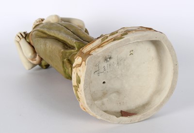 Lot A Tall Art Nouveau 'Two Lovers' Bisque Porcelain Figure Group Modelled by Aloïs Hampel for Royal Dux