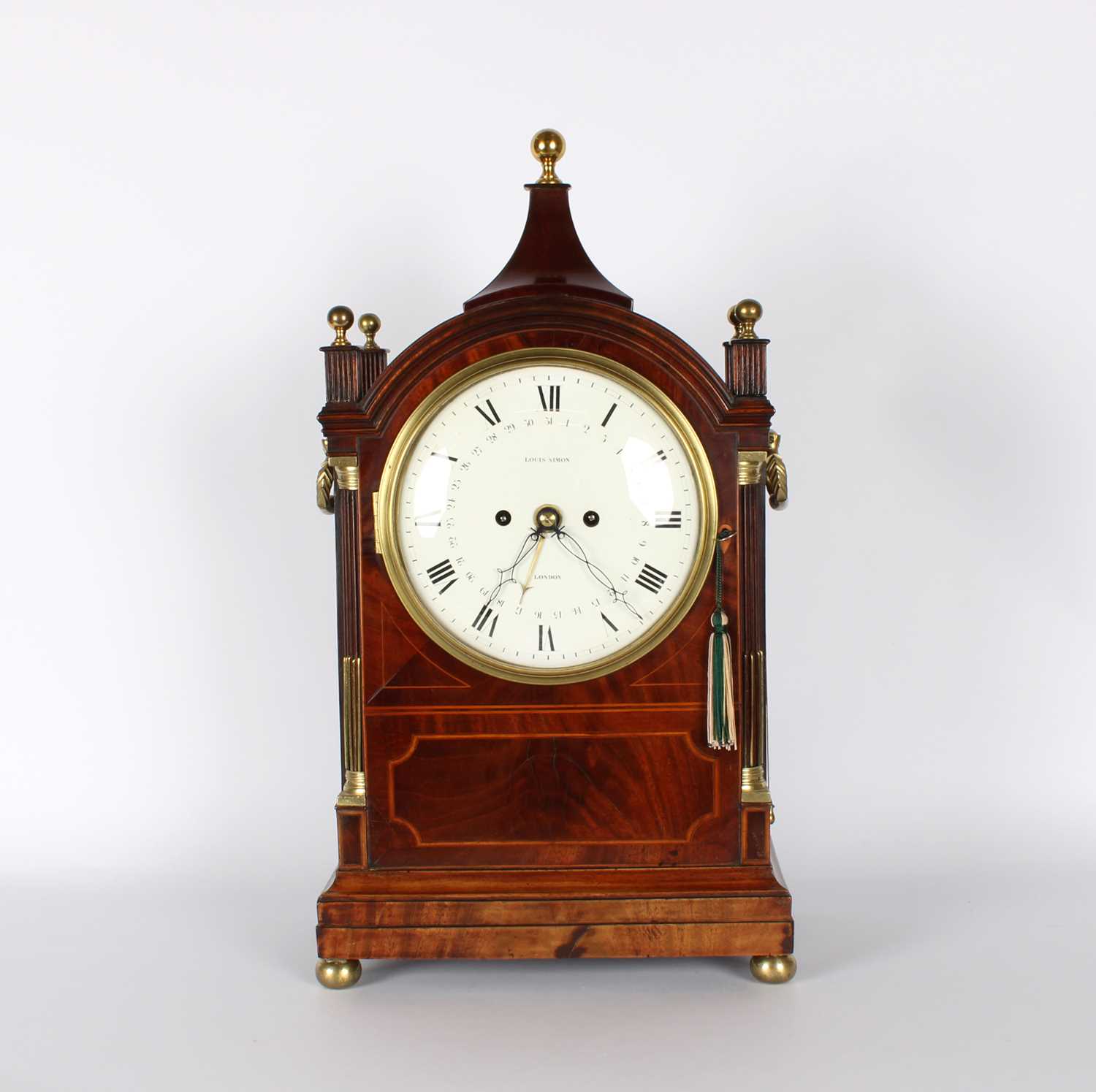 Lot A Good and Large Mahogany Bracket Clock Retailed by Louis Simon of London