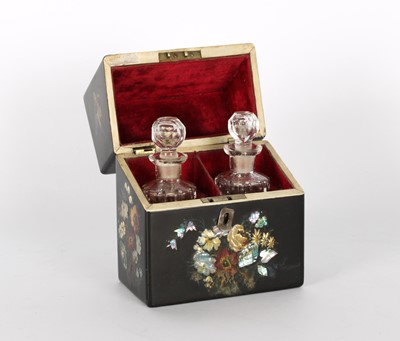 Lot A Victorian Lacquered 'Chinoiserie' Travelling Vanity Box