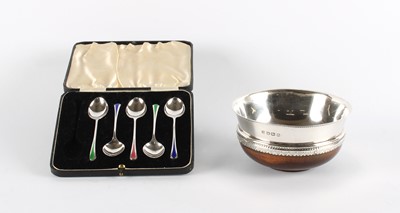 Lot 43 - A George VI Silver Mounted Turned Mahogany Bowl