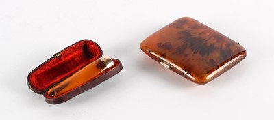 Lot 49 - A Victorian 9ct Rose Gold Mounted Amber Cheroot Holder