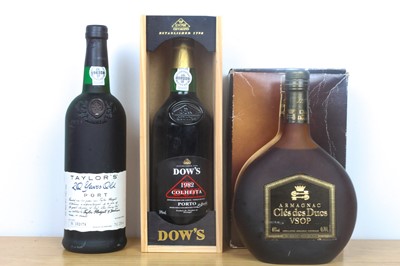Lot 120 - Three bottles Mixed Lot Fine Port and Armagnac
