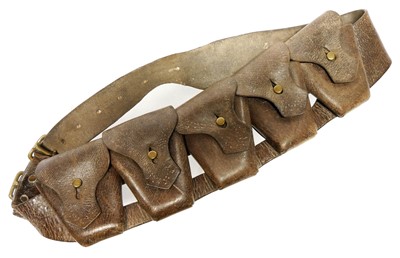 Lot 294 - WWI era British 1903 pattern leather bandolier,...