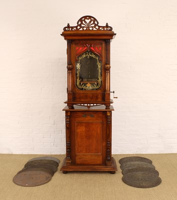 Lot 271 - A Fine Late 19th Century 'Penny in the Slot' Walnut Polyphon by Nicole Frères of Leipzig