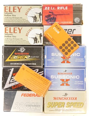 Lot 637 - .22lr ammunition, 500 rounds in part boxes. UK...