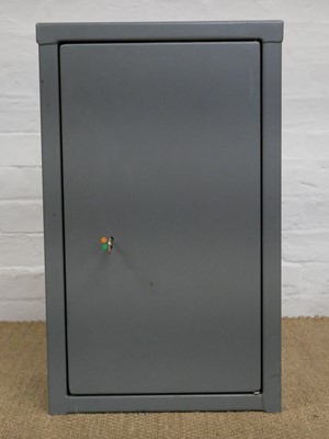 Lot 695 - Steel pistol cabinet, with internal ammunition...
