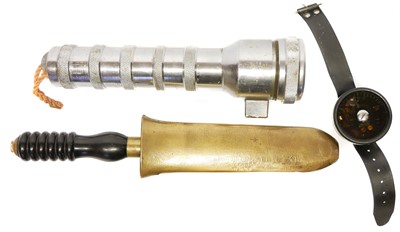 Lot 258 - Siebe Gorman & Co. divers knife, also a torch...