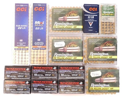 Lot 636 - 1000 rounds of mixed .22lr ammunition, by...