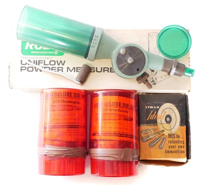 Lot 766 - RCBS Uniflow powder measure, set of Lee .308...