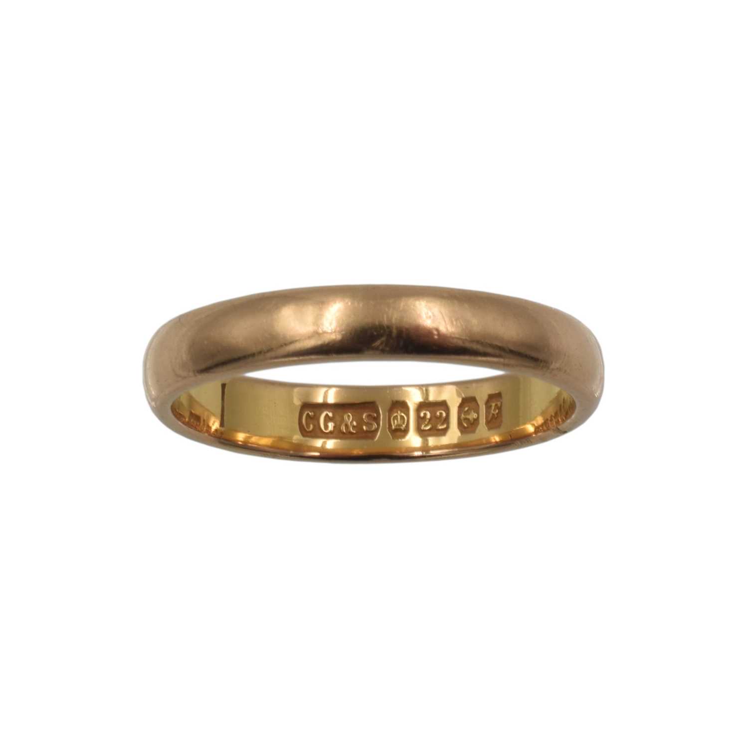 Lot A 22ct plain gold band