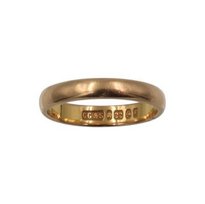 Lot A 22ct plain gold band