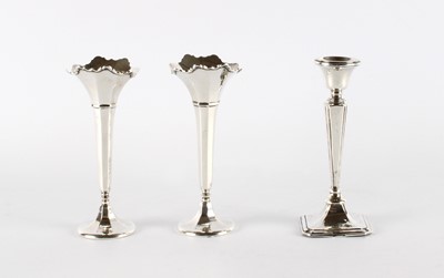 Lot A Pair of George VI Silver Art Deco Vases