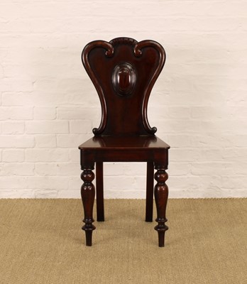 Lot 254 - A Victorian Carved Mahogany Hall Chair with Hinged Seat