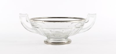 Lot 34 - A Large French Silver Mounted Clear Glass Centrepiece Bowl
