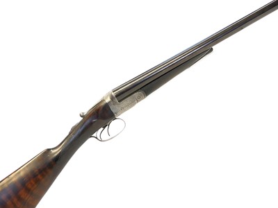 Lot 578 - Early hammerless 12 bore side by side shotgun,...