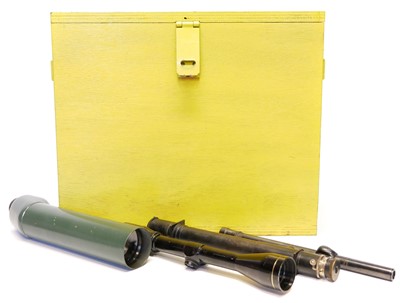 Lot 764 - Large black powder storage box, with divisions...