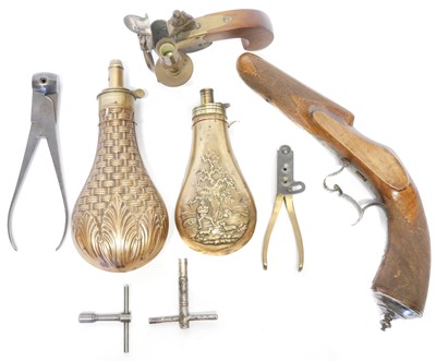 Lot 143 - Collection of items, to include two powder...