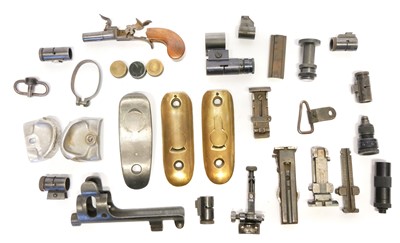Lot 709 - Collection of various rifle parts, The Parker...