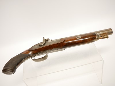 Lot 40 - Percussion 13 bore pistol, made from a cut...