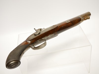Lot 40 - Percussion 13 bore pistol, made from a cut...