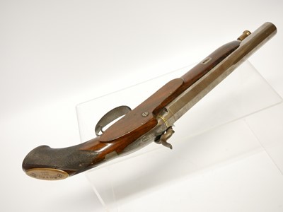 Lot 40 - Percussion 13 bore pistol, made from a cut...