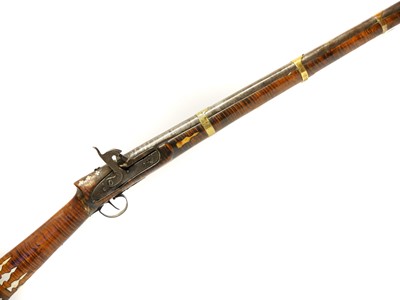 Lot 52 - African percussion musket, 54inch barrel with...