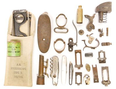Lot 701 - Small collection of antique firearm spares...