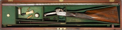 Lot 81 - Cased John William Edge needle fire 90 bore...