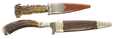 Lot Two horn gripped knives, one by AW JE Solingen...
