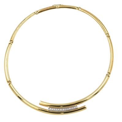 Lot An Italian 18ct gold, platinum and diamond "giracollo" necklace