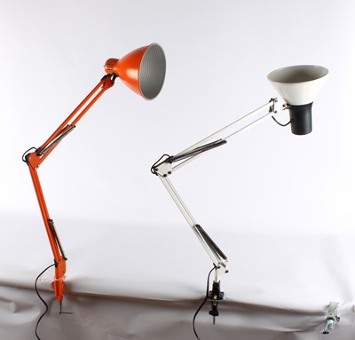 Lot Two Vintage Adjustable Clamp Desk or Table Lamps