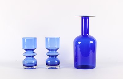 Lot Pair of Model 1472 'Hooped' Vases by Tamara Aladin (Finnish 1932-2019) for Riihimäen Lasi (Riihimäki)