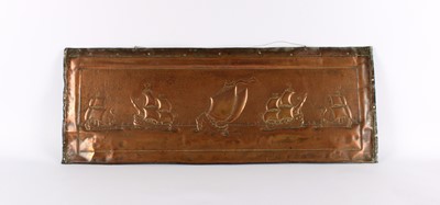 Lot 134 - Arts & Crafts Embossed Copper Wall Plaque