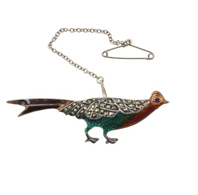 Lot A silver pheasant brooch, by Handy and Harman