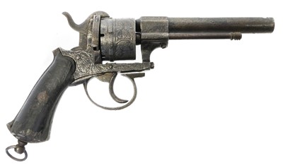 Lot Belgian 9mm pinfire revolver, 4.5inch sighted...