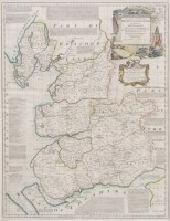 Lot 84 - Lancashire map by Emanuel Bowen.