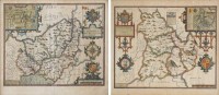 Lot 85 - John Speede, Two framed maps of Caermarden and Breknoke (2).
