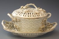 Lot 143 - Worcester chestnut basket and stand circa 1770