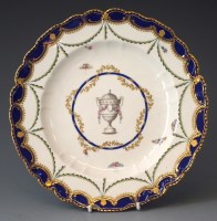 Lot 144 - Chelsea Derby plate circa 1770   painted with a