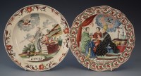 Lot 165 - Two Herculaneum creamware Dutch enamelled plates circa 1800