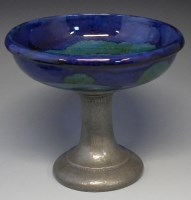 Lot 234 - Moorcroft 'Moon-Lit Blue' bowl with tudric base.