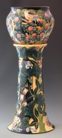 Lot 240 - Moorcroft Jardiniere and pedestal   decorated