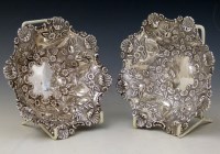 Lot 309 - Pair embossed Birmingham silver dishes