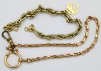 Lot 367 - Gold belcher chain (metal clip); 585 bi-coloured